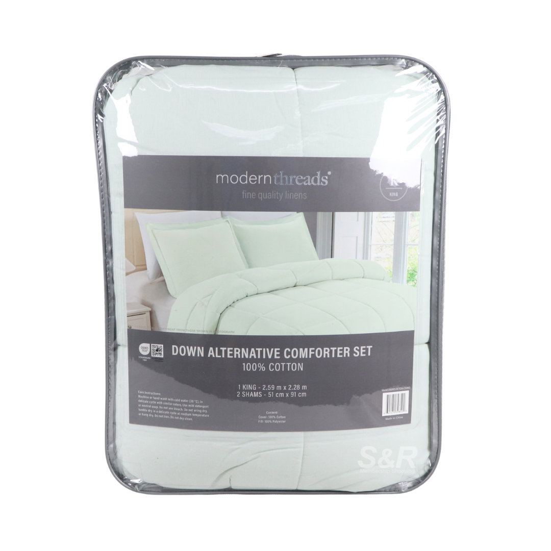 Modern Threads 100% Cotton 3-piece Green Comforter Set King Size